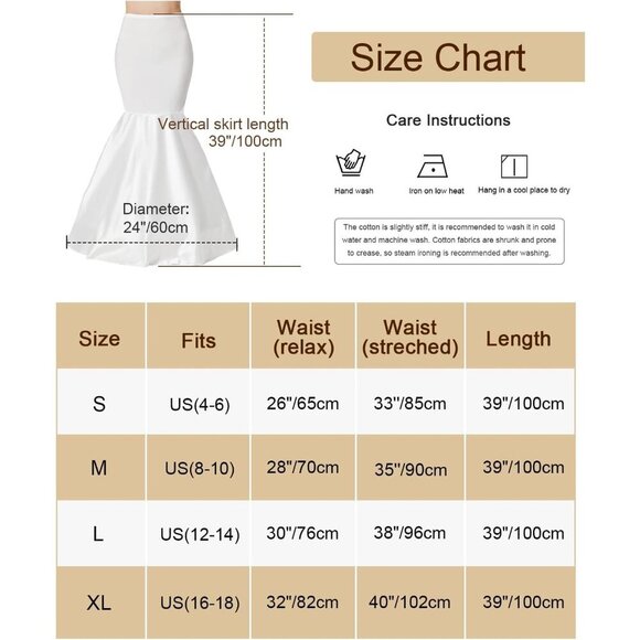 Women 1 Hoop Mermaid Petticoat Fishtail Underskirt Trumpet Crinoline - Picture 6 of 6